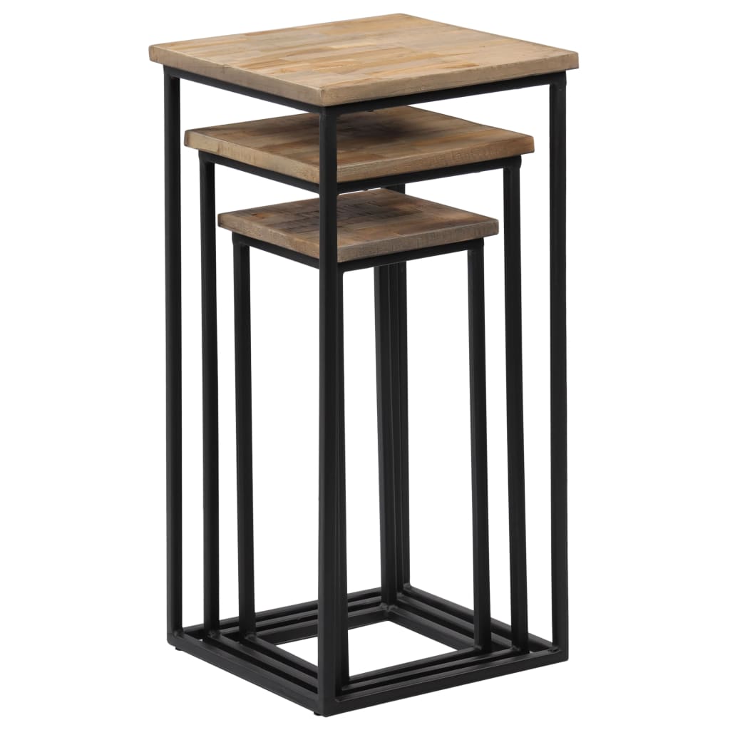 Beistelltisch-Set 3-tlg. Recyceltes Teak - Pazzar.ch