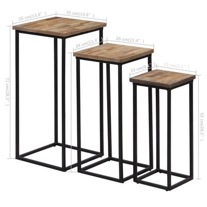 Beistelltisch-Set 3-tlg. Recyceltes Teak - Pazzar.ch