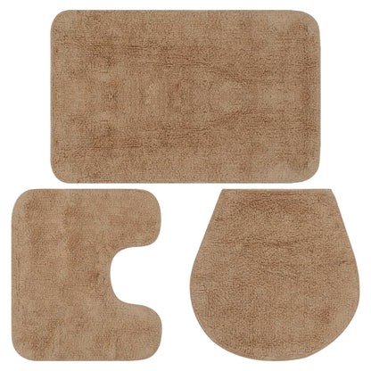 Badematten-Set 3-tlg. Stoff Beige - Pazzar.ch