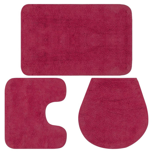 Badematten-Set 3-tlg. Stoff Fuchsia - Pazzar.ch