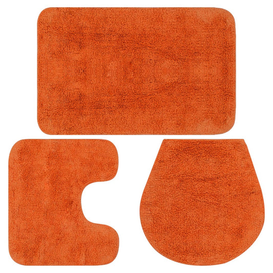 Badematten-Set 3-tlg. Stoff Orange - Pazzar.ch