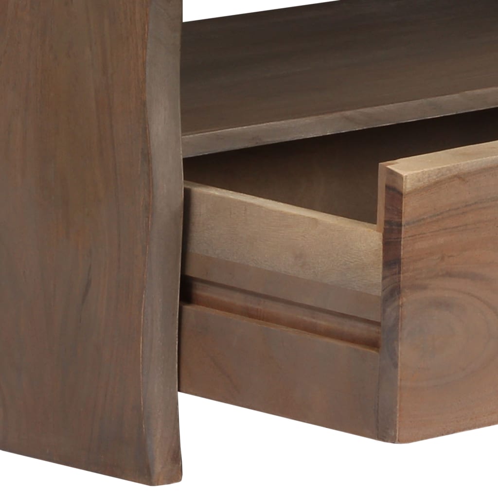 Couchtisch Akazienholz Massiv Naturkanten 90x50x40 cm Grau - Pazzar.ch
