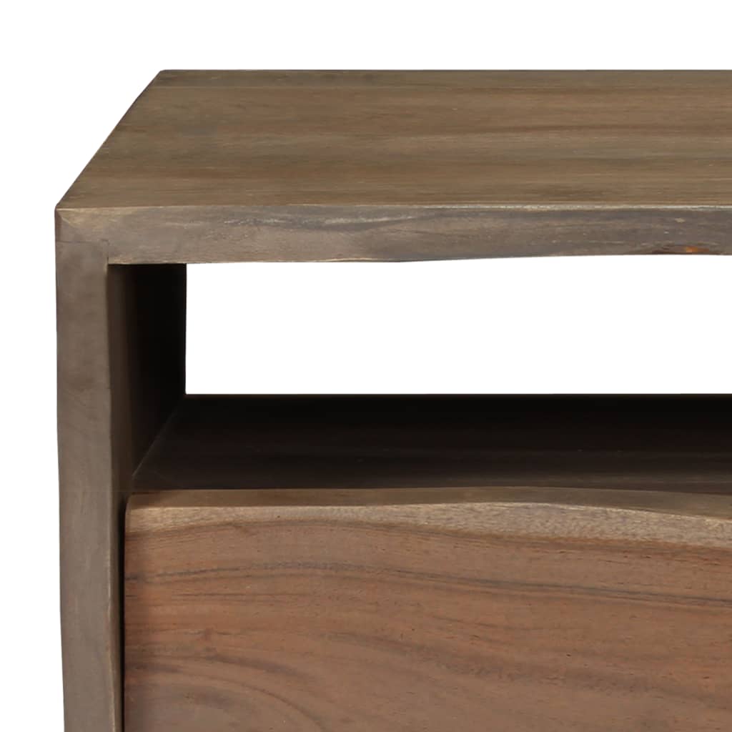 Couchtisch Akazienholz Massiv Naturkanten 90x50x40 cm Grau - Pazzar.ch
