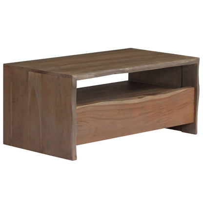 Couchtisch Akazienholz Massiv Naturkanten 90x50x40 cm Grau - Pazzar.ch