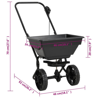 Handstreuwagen Salzstreuer PVC und Stahl 92x46x70 cm 15 L - Pazzar.ch
