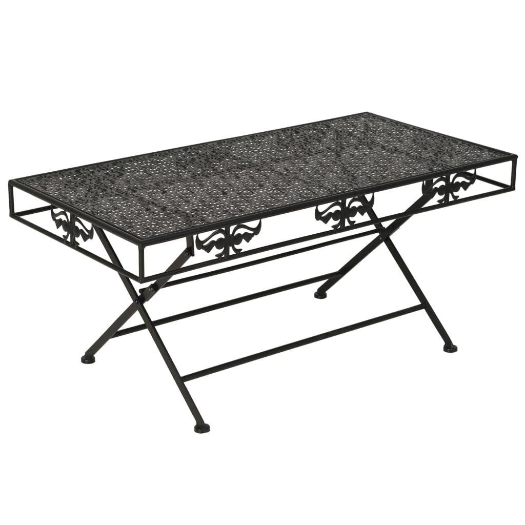 Couchtisch Klappbar Vintage-Stil Metall 100x50x45 cm Schwarz - Pazzar.ch