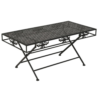 Couchtisch Klappbar Vintage-Stil Metall 100x50x45 cm Schwarz - Pazzar.ch