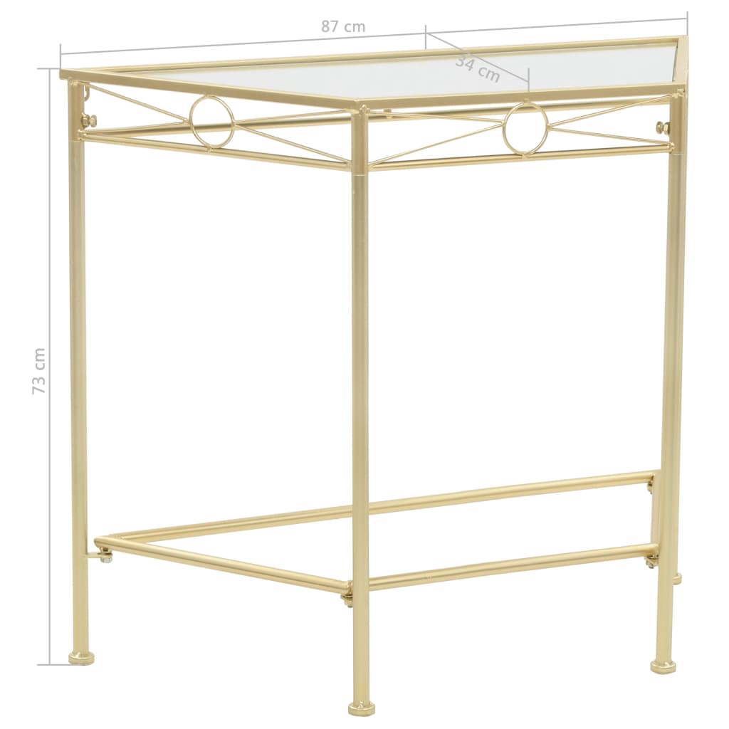Beistelltisch Vintage-Stil Metall 87x34x73 cm Gold - Pazzar.ch