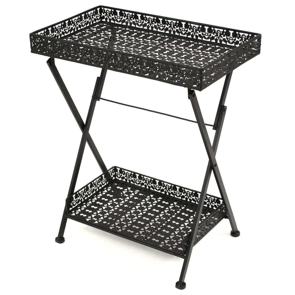 Beistelltisch Klappbar Vintage Metall 58 x 35 x 72 cm Schwarz - Pazzar.ch