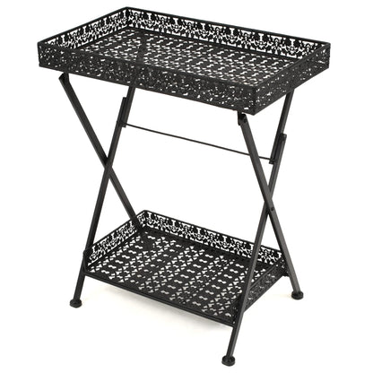 Beistelltisch Klappbar Vintage Metall 58 x 35 x 72 cm Schwarz - Pazzar.ch