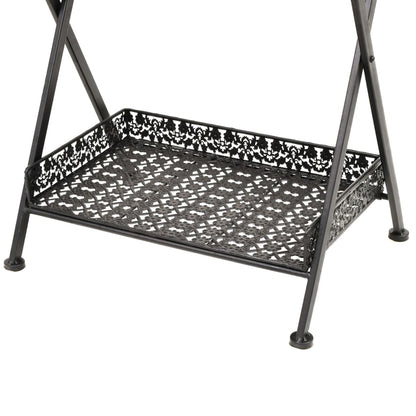 Beistelltisch Klappbar Vintage Metall 58 x 35 x 72 cm Schwarz - Pazzar.ch