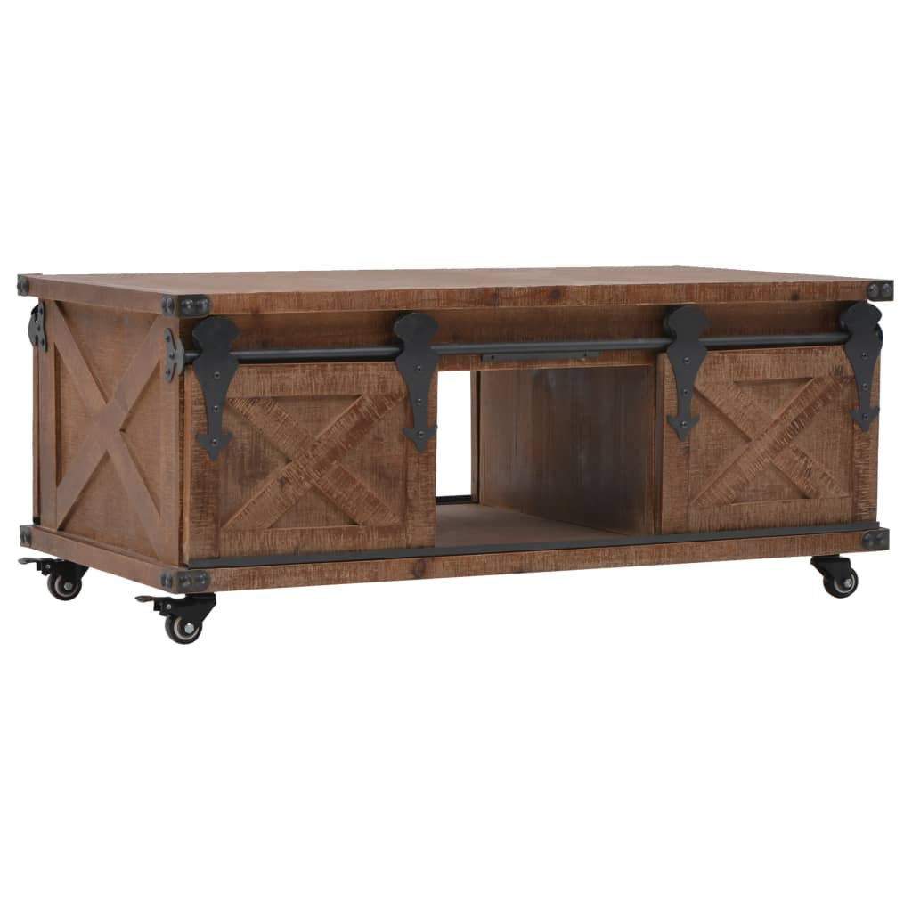 Couchtisch Tannenholz Massiv 91 x 51 x 38 cm Braun - Pazzar.ch