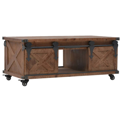 Couchtisch Tannenholz Massiv 91 x 51 x 38 cm Braun - Pazzar.ch