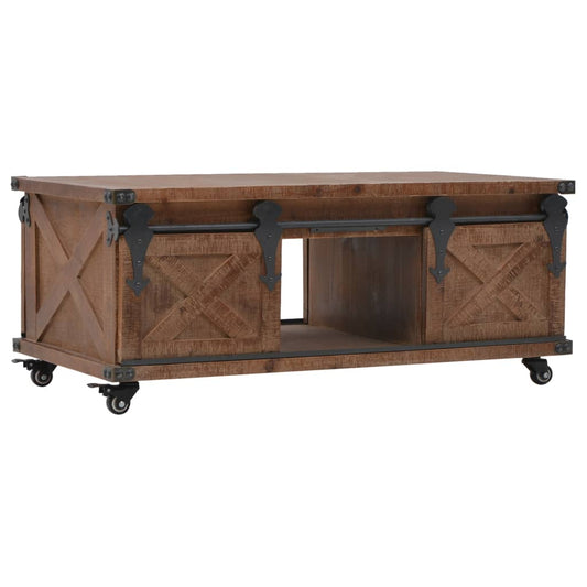 Couchtisch Tannenholz Massiv 91 x 51 x 38 cm Braun - Pazzar.ch