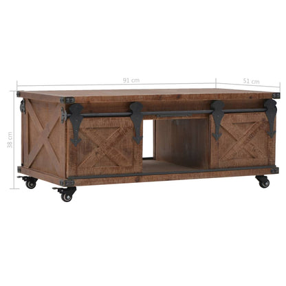 Couchtisch Tannenholz Massiv 91 x 51 x 38 cm Braun - Pazzar.ch