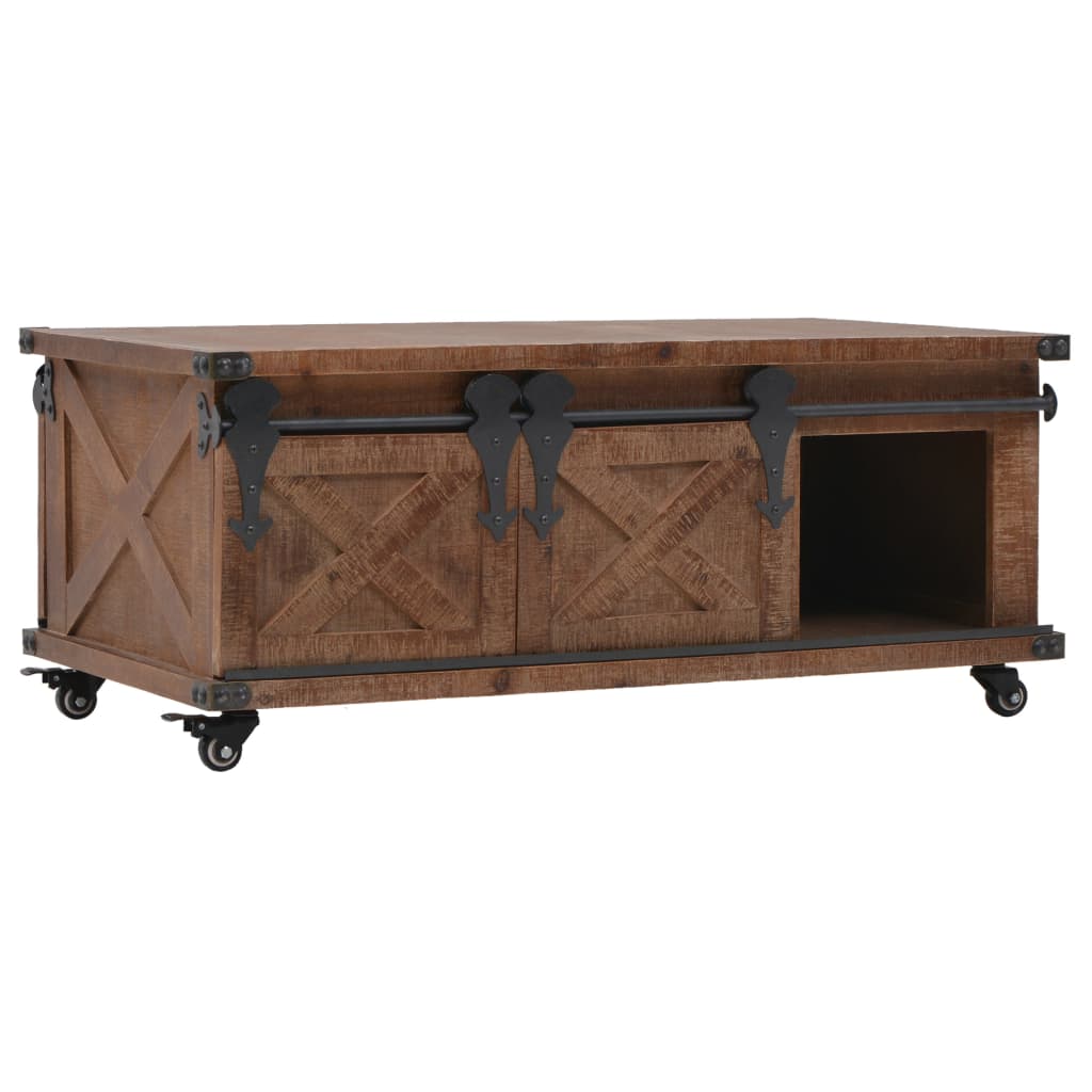 Couchtisch Tannenholz Massiv 91 x 51 x 38 cm Braun - Pazzar.ch