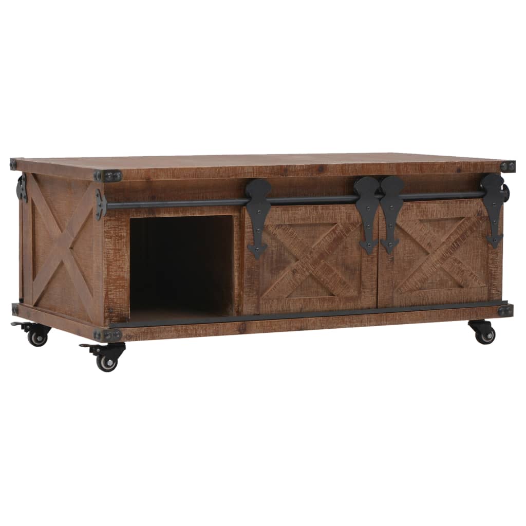 Couchtisch Tannenholz Massiv 91 x 51 x 38 cm Braun - Pazzar.ch