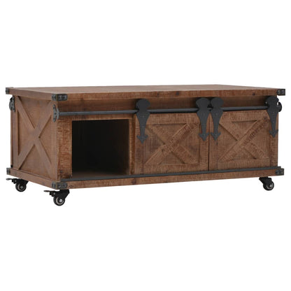 Couchtisch Tannenholz Massiv 91 x 51 x 38 cm Braun - Pazzar.ch