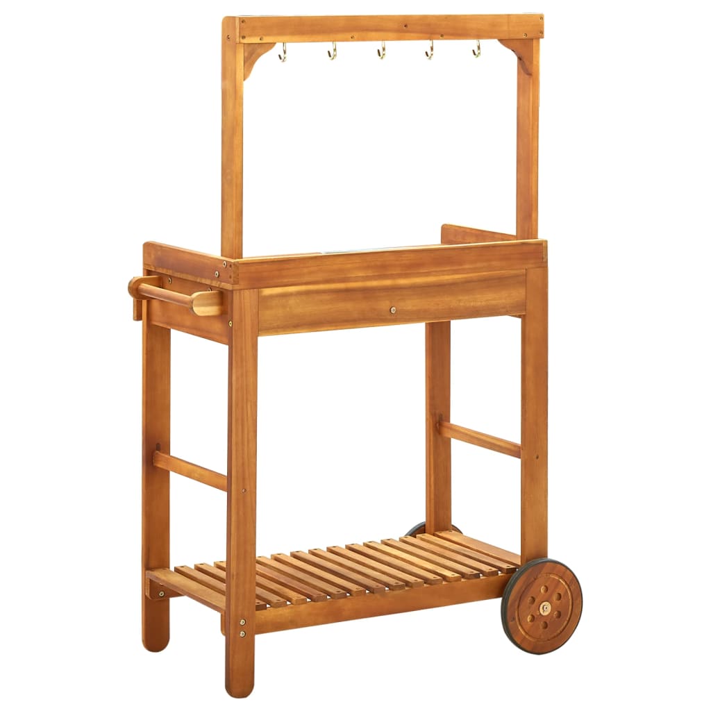 Servierwagen Akazienolz Massiv 92 x 43,5 x 141,5 cm - Pazzar.ch