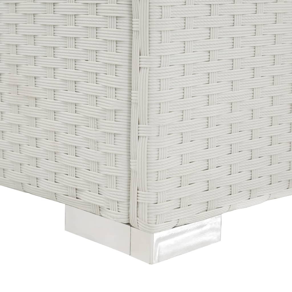 Sonnenliege mit Auflage Poly Rattan Weiß - Pazzar.ch