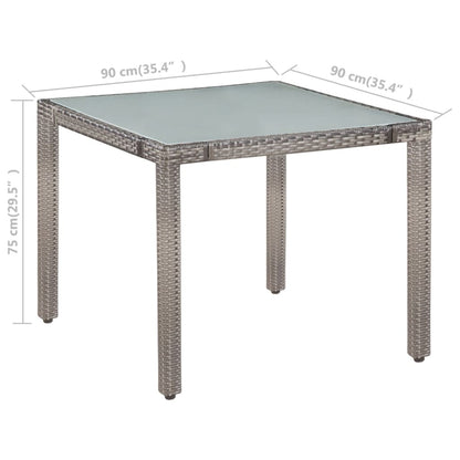 5-tlg. Garten-Essgruppe mit Auflagen Poly Rattan Grau - Pazzar.ch