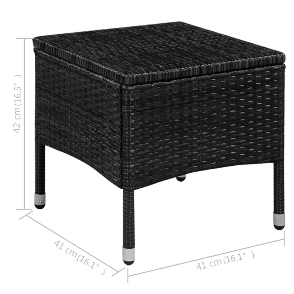 Gartenstuhl und Hocker mit Polstern Poly Rattan Schwarz - Pazzar.ch