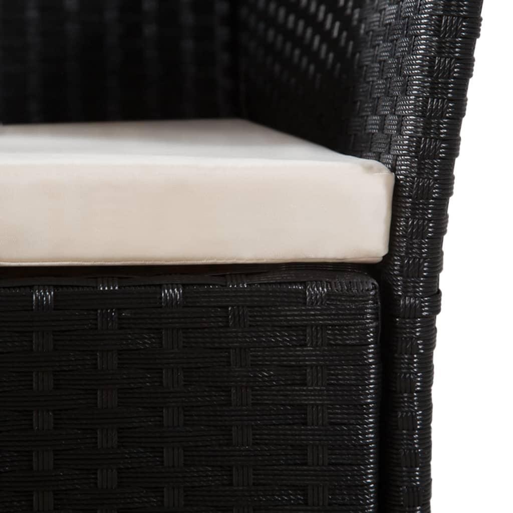 7-tlg. Garten-Essgruppe Poly Rattan Schwarz und Braun - Pazzar.ch