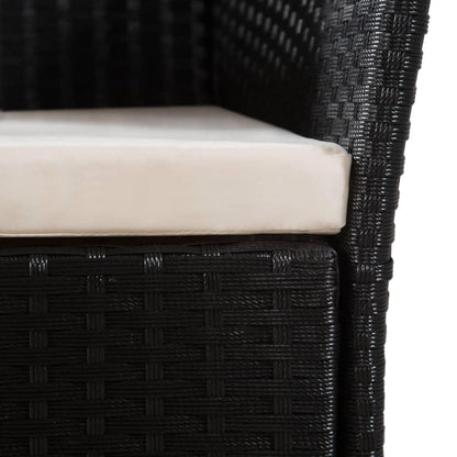 7-tlg. Garten-Essgruppe Poly Rattan Schwarz und Braun - Pazzar.ch