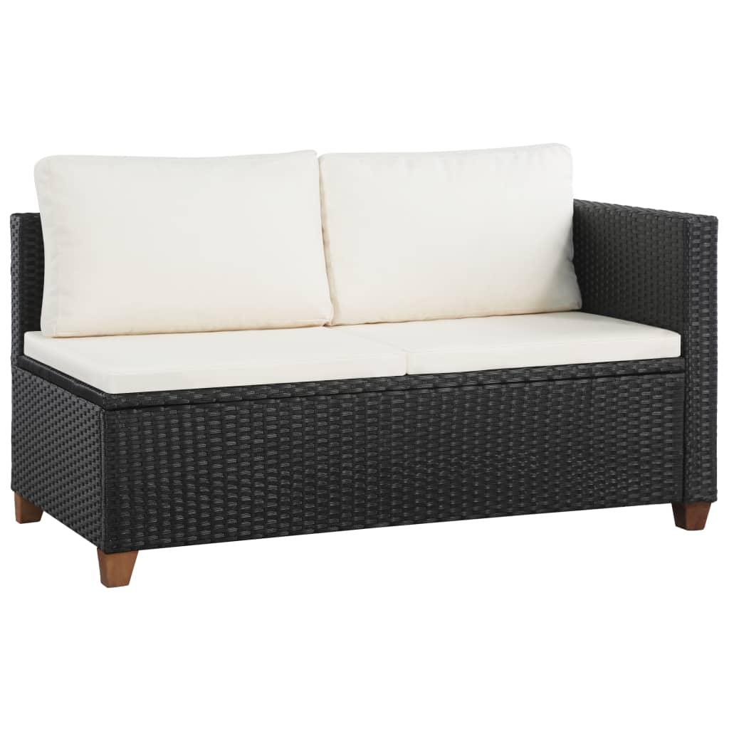 4-tlg. Garten-Lounge-Set mit Auflagen Poly Rattan Schwarz - Pazzar.ch