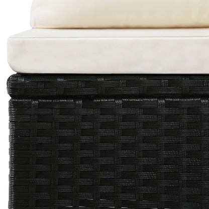 4-tlg. Garten-Lounge-Set mit Auflagen Poly Rattan Schwarz - Pazzar.ch