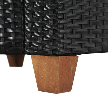 4-tlg. Garten-Lounge-Set mit Auflagen Poly Rattan Schwarz - Pazzar.ch
