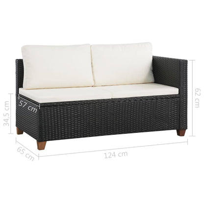4-tlg. Garten-Lounge-Set mit Auflagen Poly Rattan Schwarz - Pazzar.ch