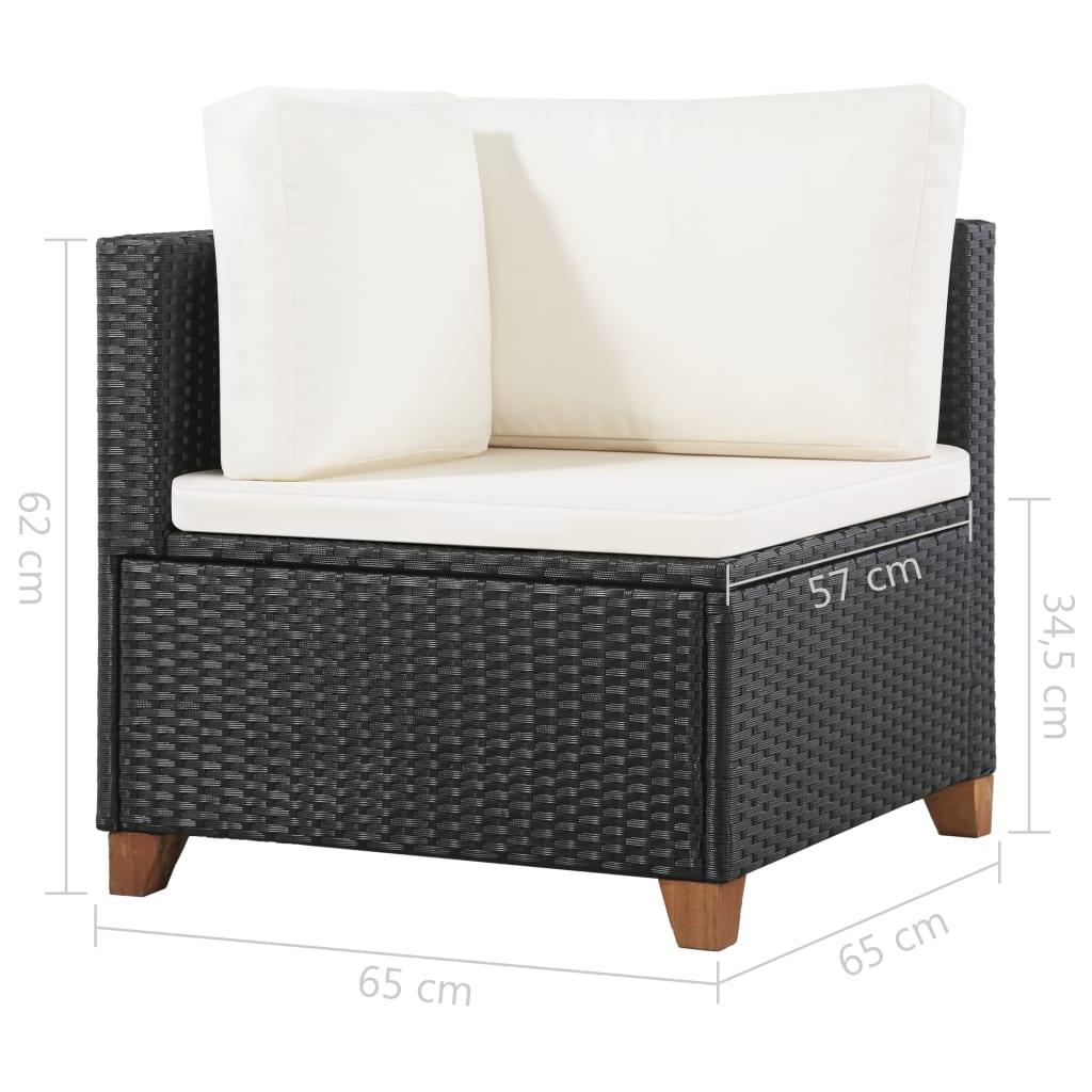 4-tlg. Garten-Lounge-Set mit Auflagen Poly Rattan Schwarz - Pazzar.ch