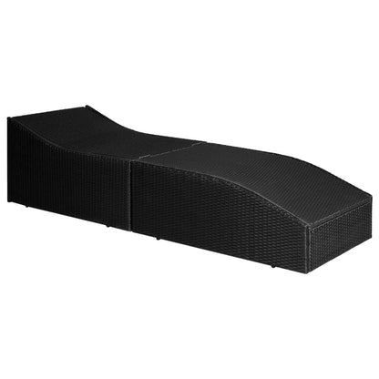 Sonnenliege mit Polsterauflage Poly Rattan Schwarz - Pazzar.ch