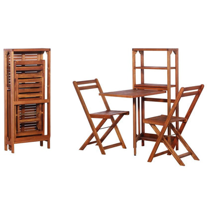 3-tlg. Bistro-Set Klappbar Massivholz Akazie - Pazzar.ch