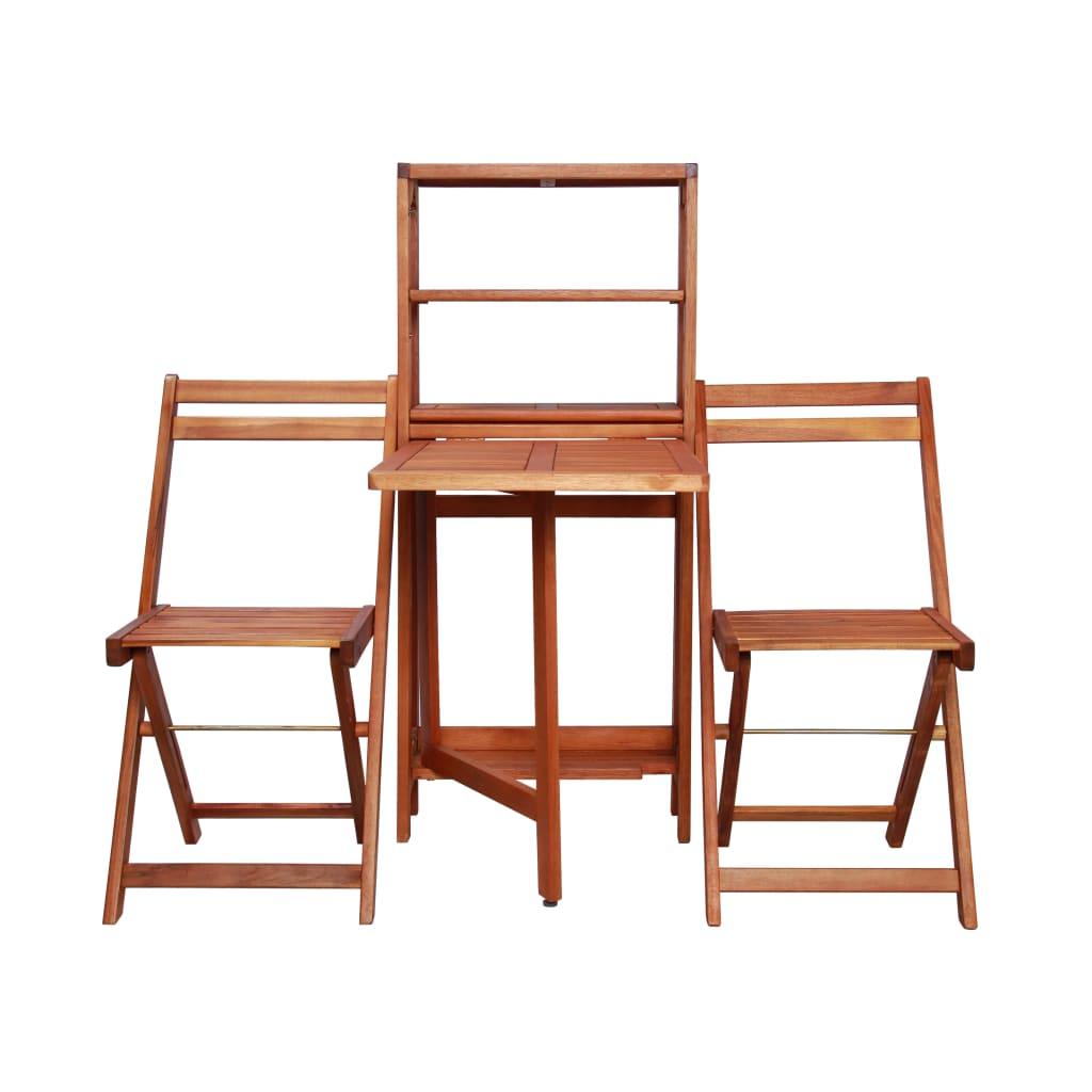3-tlg. Bistro-Set Klappbar Massivholz Akazie - Pazzar.ch