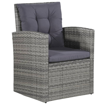 6-tlg. Garten-Lounge-Set mit Auflagen Poly Rattan Grau - Pazzar.ch