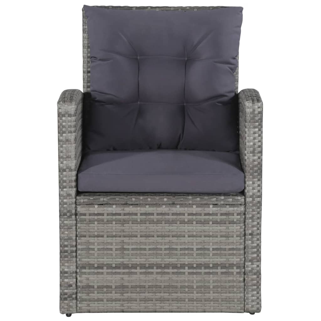 6-tlg. Garten-Lounge-Set mit Auflagen Poly Rattan Grau - Pazzar.ch