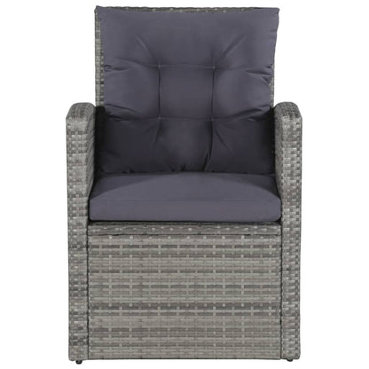 6-tlg. Garten-Lounge-Set mit Auflagen Poly Rattan Grau - Pazzar.ch
