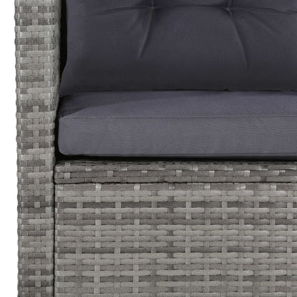 6-tlg. Garten-Lounge-Set mit Auflagen Poly Rattan Grau - Pazzar.ch