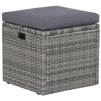 6-tlg. Garten-Lounge-Set mit Auflagen Poly Rattan Grau - Pazzar.ch