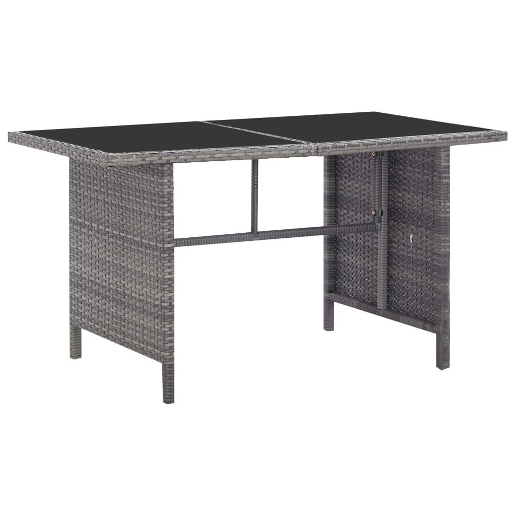 6-tlg. Garten-Lounge-Set mit Auflagen Poly Rattan Grau