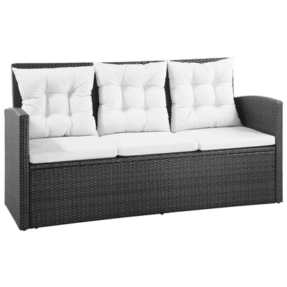 5-tlg. Garten-Lounge-Set mit Auflagen Poly Rattan Schwarz - Pazzar.ch