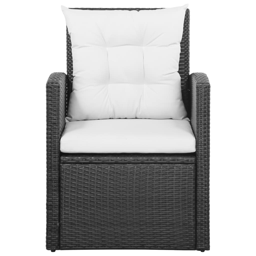 5-tlg. Garten-Lounge-Set mit Auflagen Poly Rattan Schwarz - Pazzar.ch