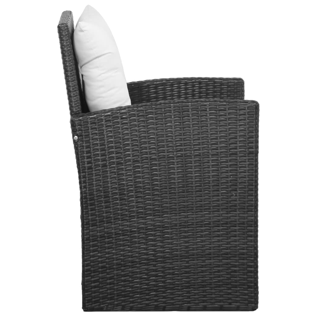5-tlg. Garten-Lounge-Set mit Auflagen Poly Rattan Schwarz - Pazzar.ch