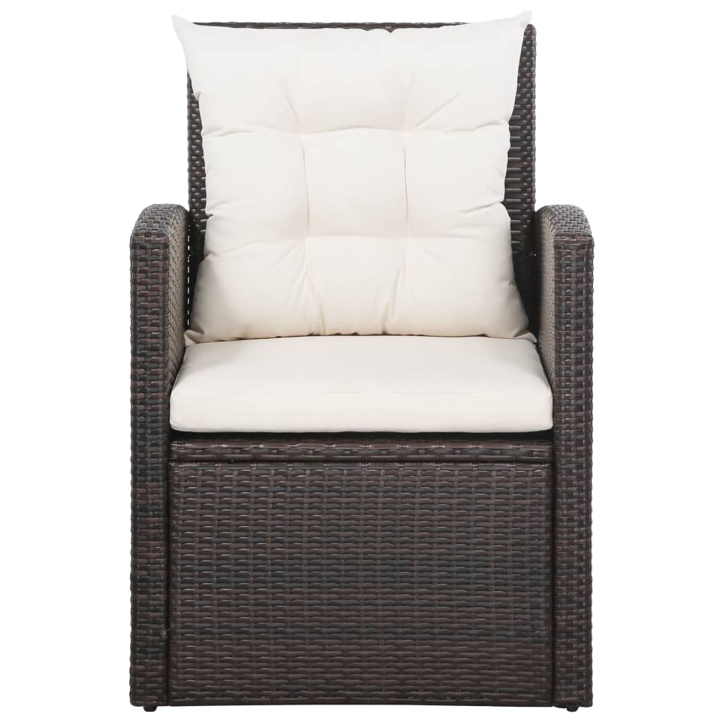 5-tlg. Garten-Lounge-Set mit Auflagen Poly Rattan Braun - Pazzar.ch