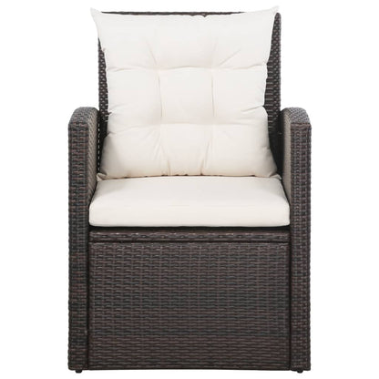 5-tlg. Garten-Lounge-Set mit Auflagen Poly Rattan Braun - Pazzar.ch