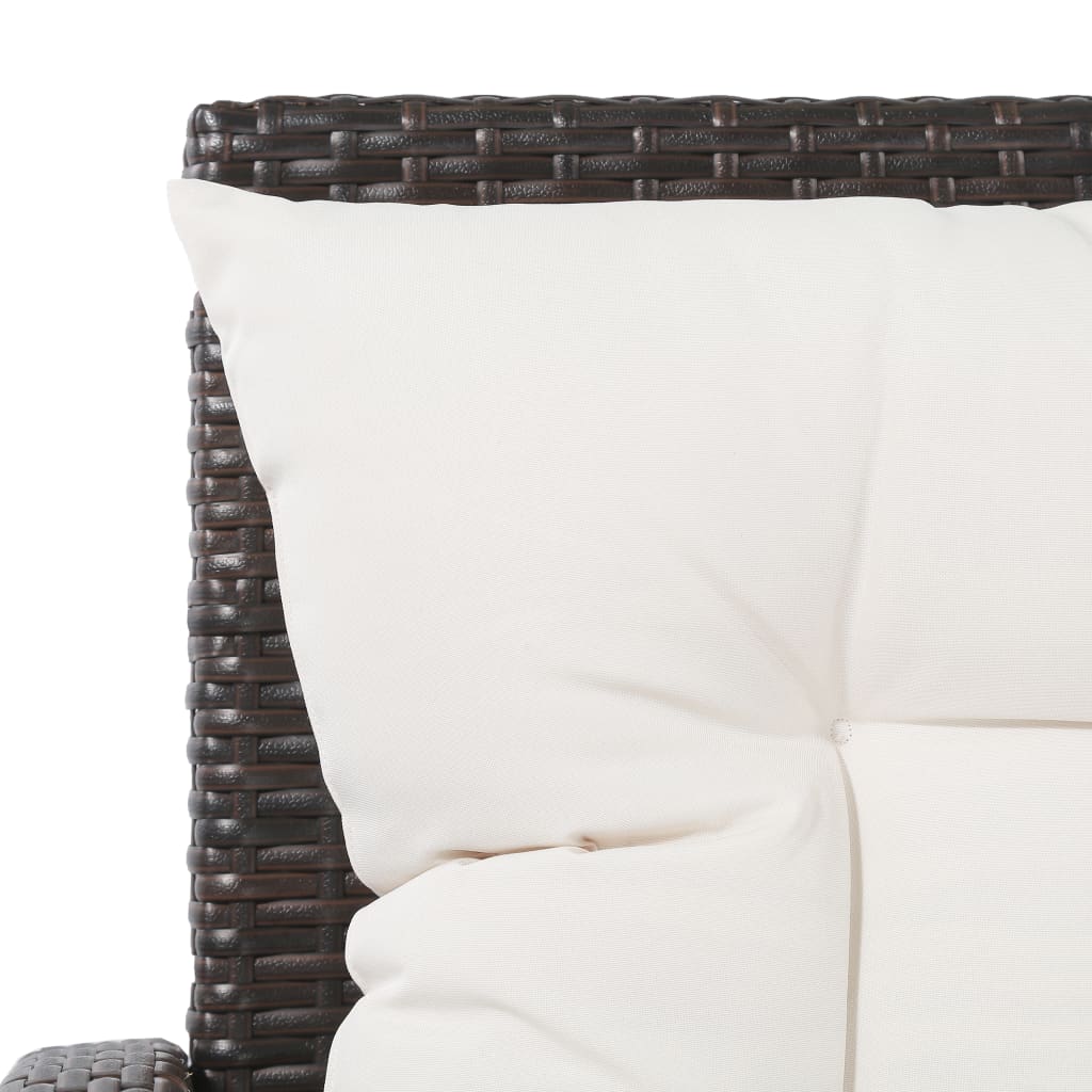 5-tlg. Garten-Lounge-Set mit Auflagen Poly Rattan Braun - Pazzar.ch