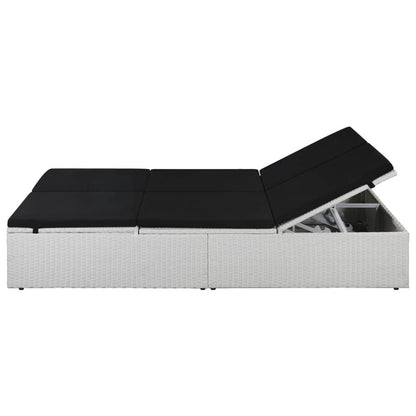 Sonnenliege mit Auflage Poly Rattan Schwarz - Pazzar.ch