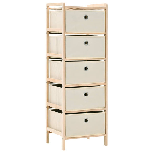 Korb-Kommode mit 5 Stoffkörben Zedernholz Beige - Pazzar.ch